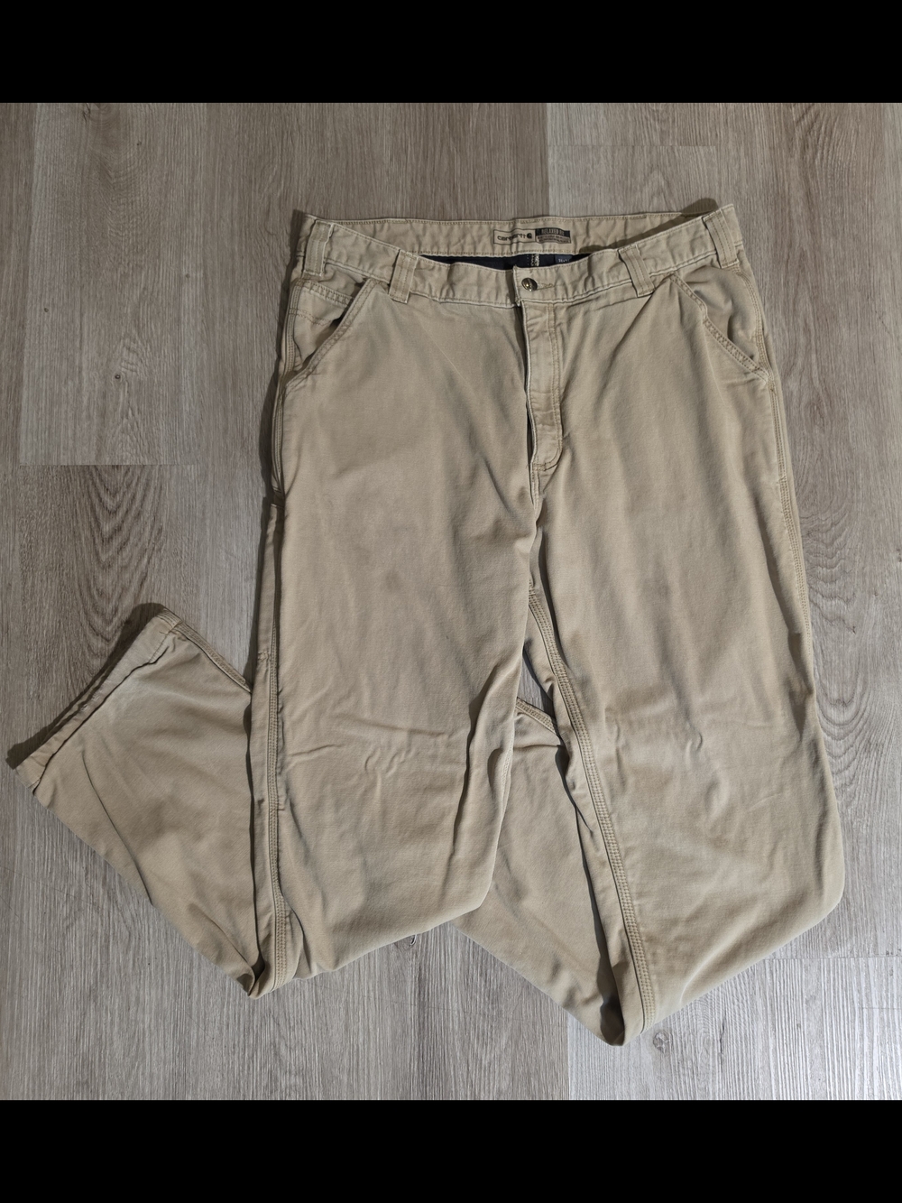 SOLD. Carhartt Men's Rugged Flex Canvas Work Pants 38x34 Beige